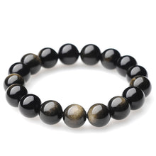 Lade das Bild in den Galerie-Viewer, Goldener Obsidian Armband Edelsteine
