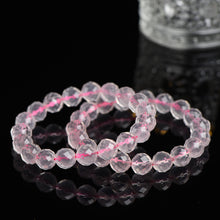 Lade das Bild in den Galerie-Viewer, Armband Rosenquarz geschnitten 8mm
