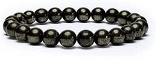 Lade das Bild in den Galerie-Viewer, Pyrit Armband Edelsteine mit 5 mm Perlen echte heilende Kristalle Edelsteinschmuck
