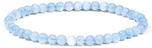 Lade das Bild in den Galerie-Viewer, Aquamarin Armband Edelsteine mit 4 mm Perlen echte heilende Kristalle Edelsteinschmuck
