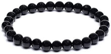 Lade das Bild in den Galerie-Viewer, Schungit Karelien Armband Edelsteine mit 6 mm Perlen echte heilende Kristalle Edelsteinschmuck
