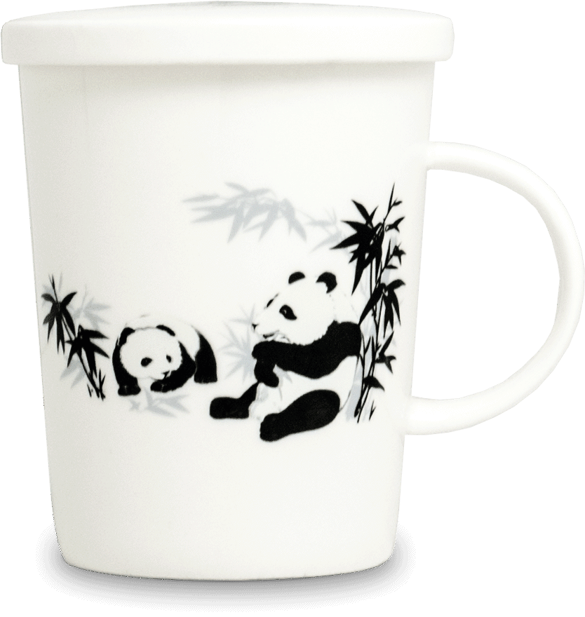 Teebecher mit Filter, Panda weiß - SHUAIVIBES
