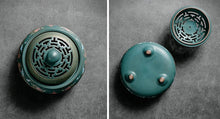 Lade das Bild in den Galerie-Viewer, Keramik Räucherbox für Räucherspiral, Räucherkegel Blau

