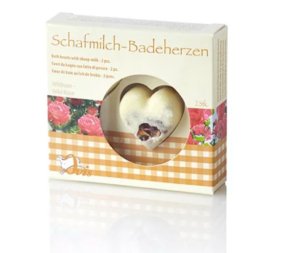 Badeherzen Schafmilch Wildrose
