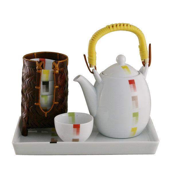 Japanischer Teeset - Harlekin Kanne 450 ml und 5 Becher - SHUAIVIBES